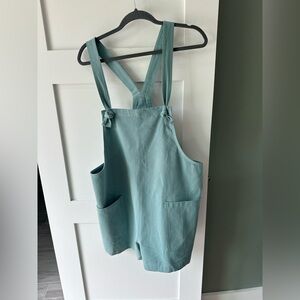 Anrabess Shorts Overall Blue Green Tie Knot Adjustable Large NWT Inseam 2”